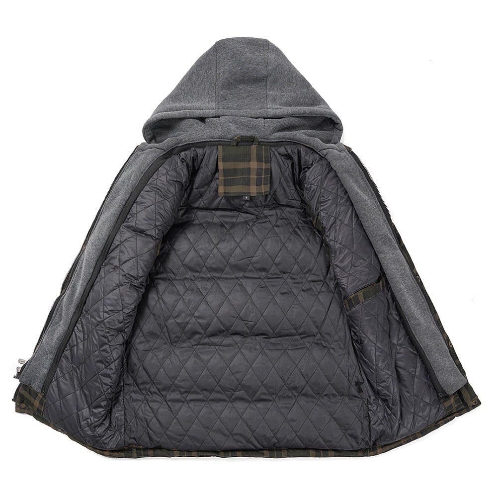 Men's Plaid Puffer Waistcoat with Hood - Kestrel