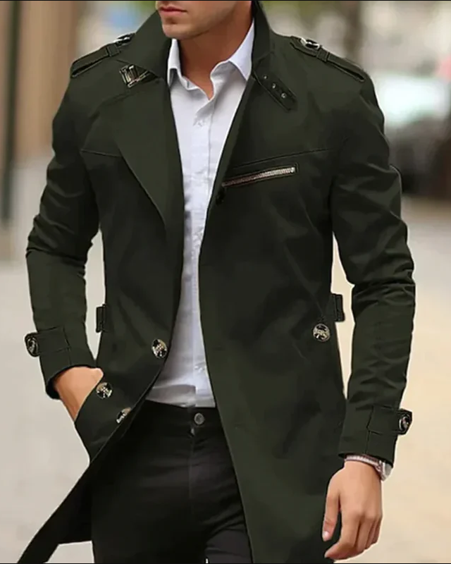 Men's Classic Cotton Trench Jacket for All Seasons - Max