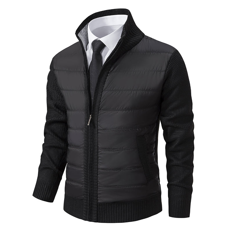Men's Polo Neck Puffer Zip-Up Jacket - Jaxon