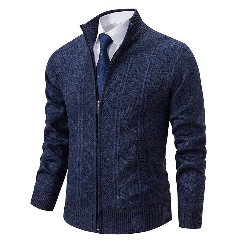 Men's Polo Neck Puffer Zip-Up Jacket - Jaxon