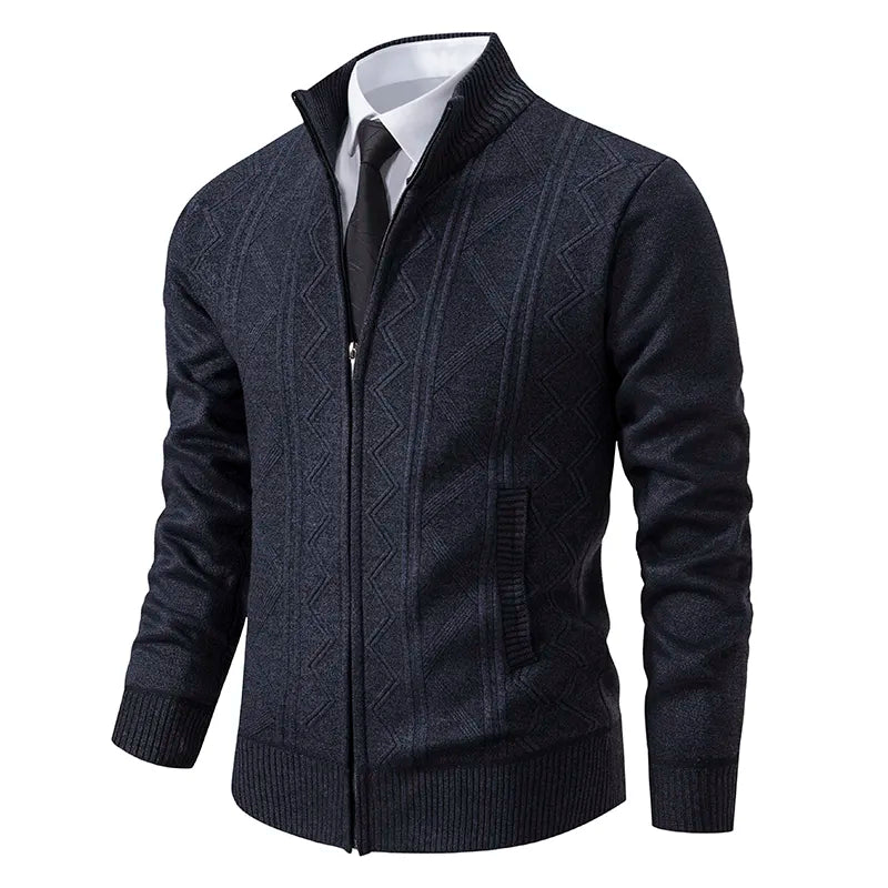 Men's Polo Neck Puffer Zip-Up Jacket - Jaxon