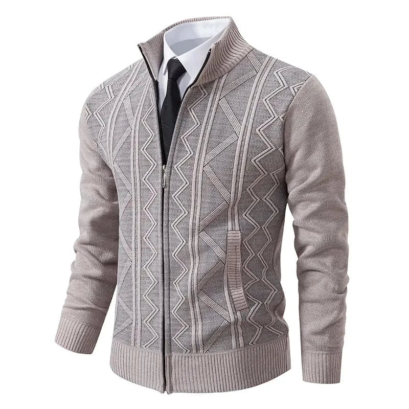 Men's Polo Neck Puffer Zip-Up Jacket - Jaxon