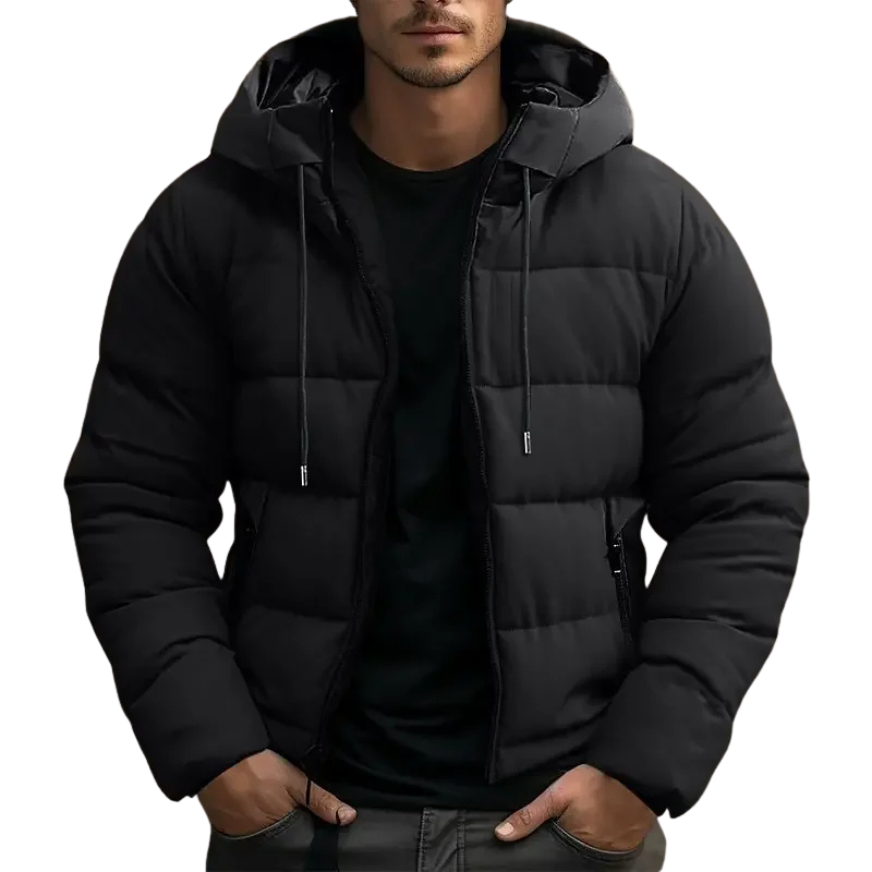 Men's Quilted Hooded Puffer Jacket for Winter - Simon