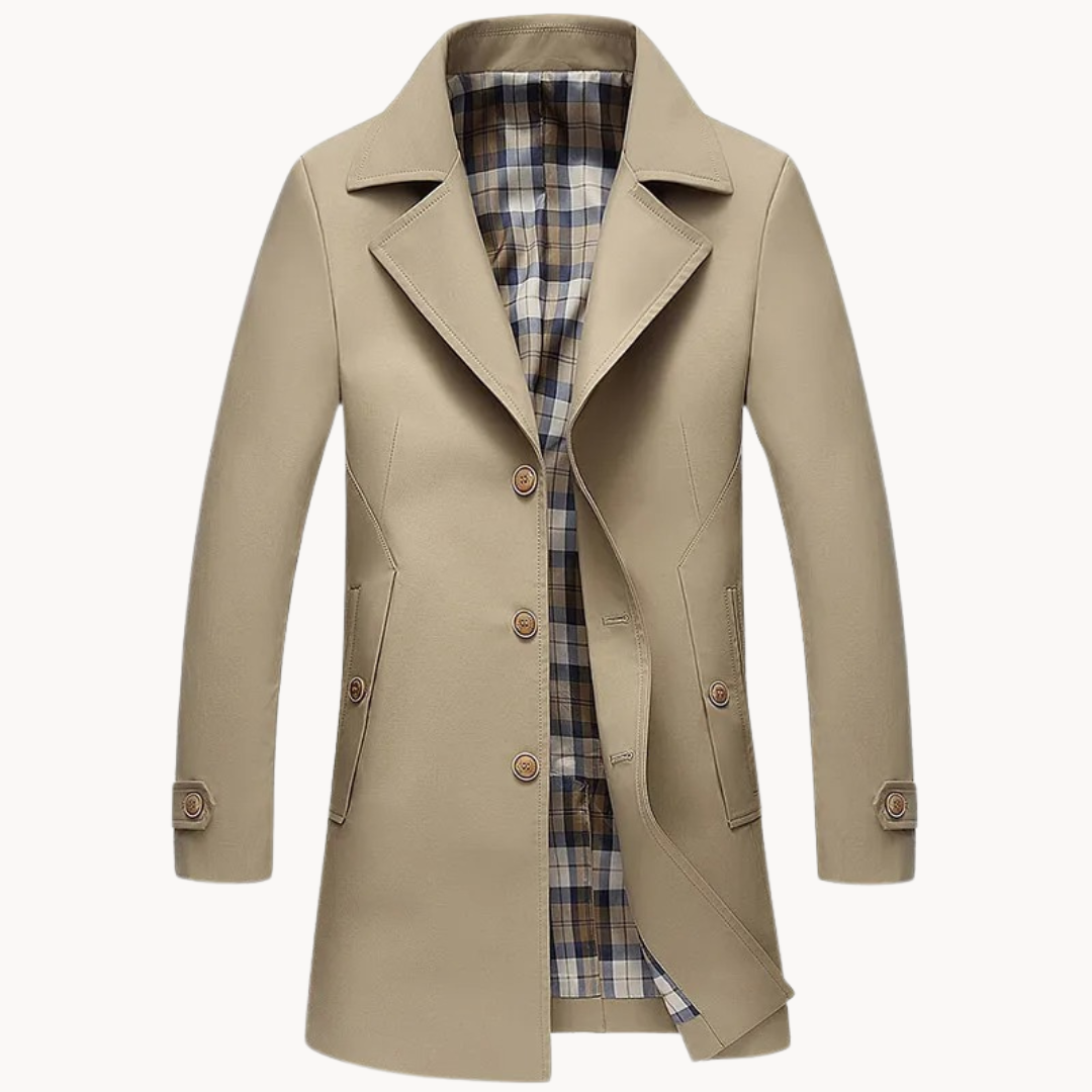 Men's Wind-Resistant Trench Jacket for All Seasons - Ethan