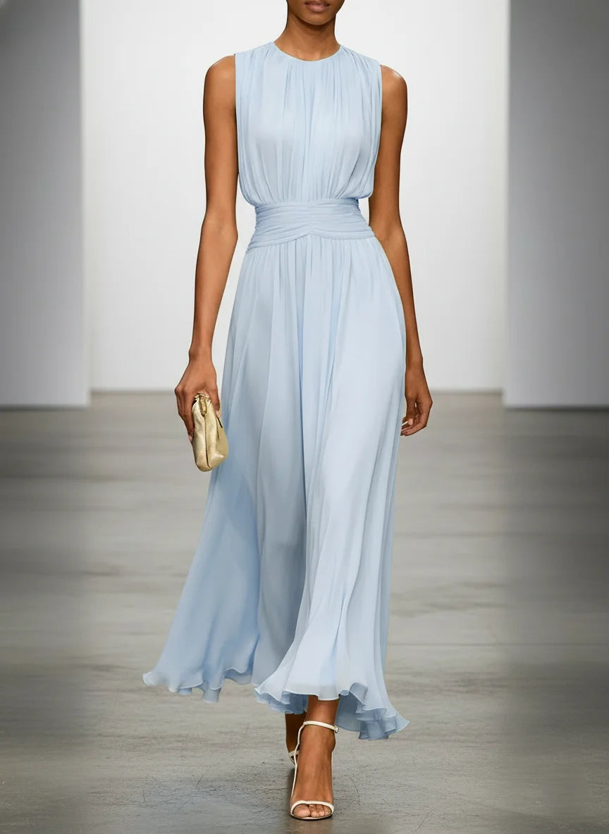 Women's Chiffon Maxi Dress for Summer Weddings - Rina