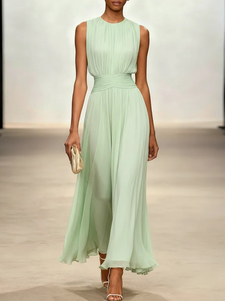 Women's Chiffon Maxi Dress for Summer Weddings - Rina