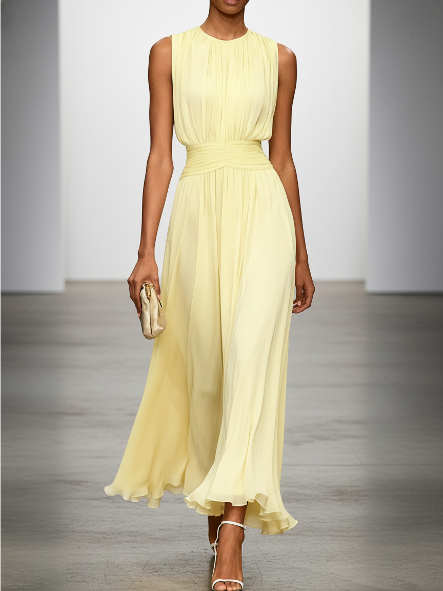Women's Chiffon Maxi Dress for Summer Weddings - Rina