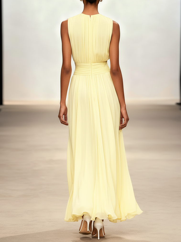 Women's Chiffon Maxi Dress for Summer Weddings - Rina