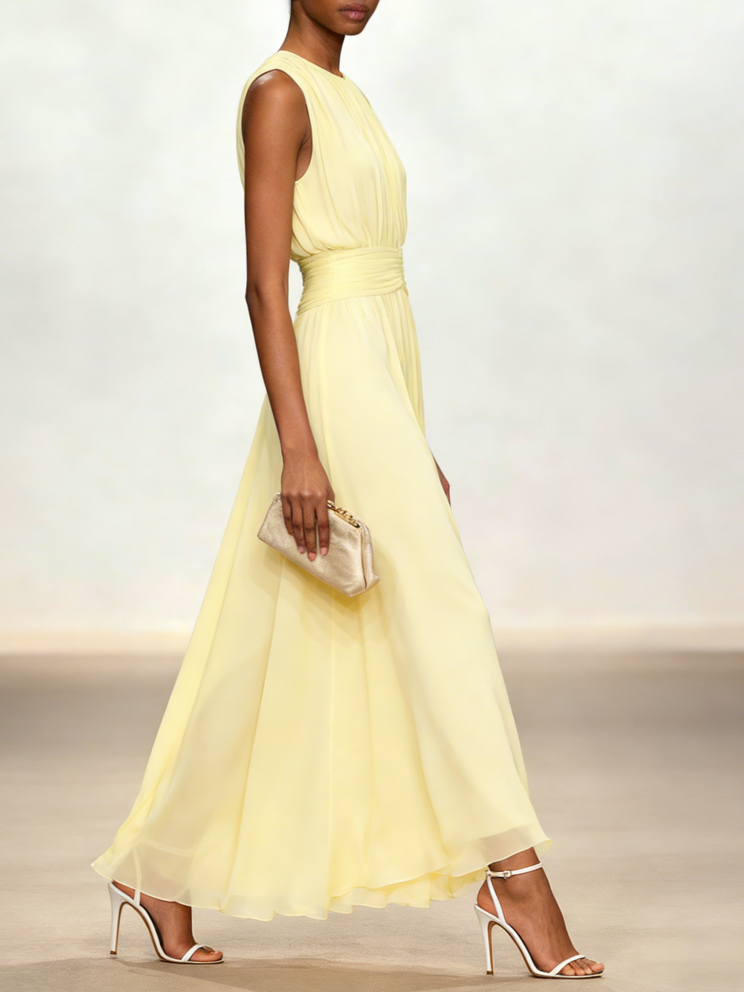 Women's Chiffon Maxi Dress for Summer Weddings - Rina