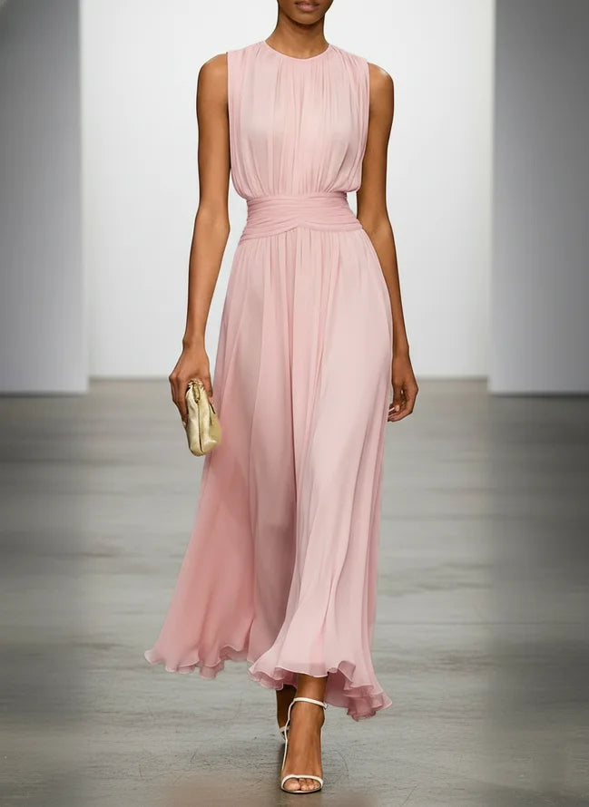 Women's Chiffon Maxi Dress for Summer Weddings - Rina