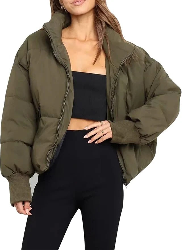 Women's Cozy Oversized Puffer Jacket for Winter - Dazzle
