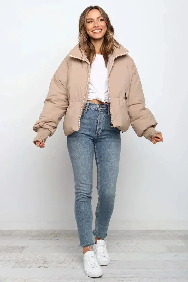Women's Cozy Oversized Puffer Jacket for Winter - Dazzle