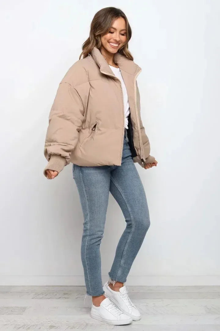 Women's Cozy Oversized Puffer Jacket for Winter - Dazzle