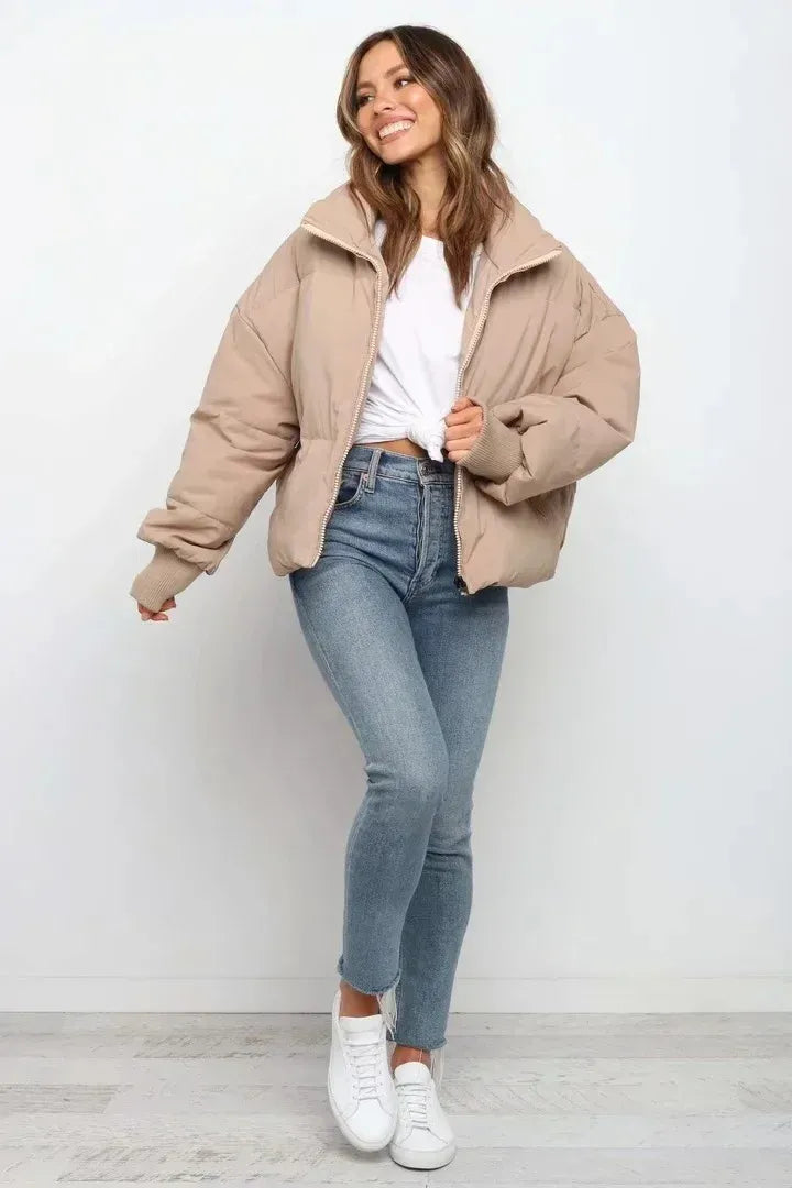Women's Cozy Oversized Puffer Jacket for Winter - Dazzle