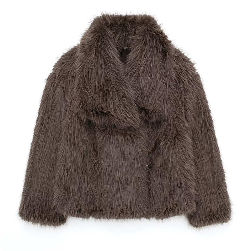 Women's Faux Fur Trim Winter Coat - Lila