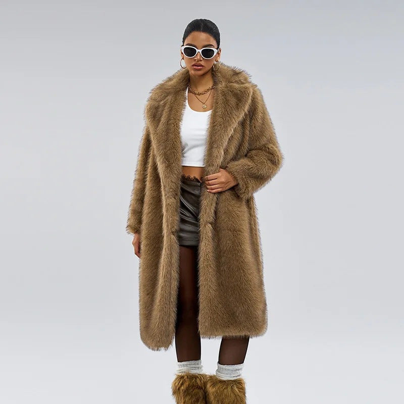 Women's Faux Fur Long Winter Coat - Leah