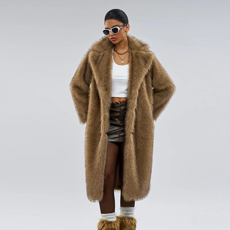 Women's Faux Fur Long Winter Coat - Leah