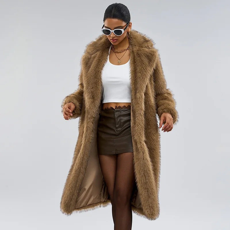 Women's Faux Fur Long Winter Coat - Leah