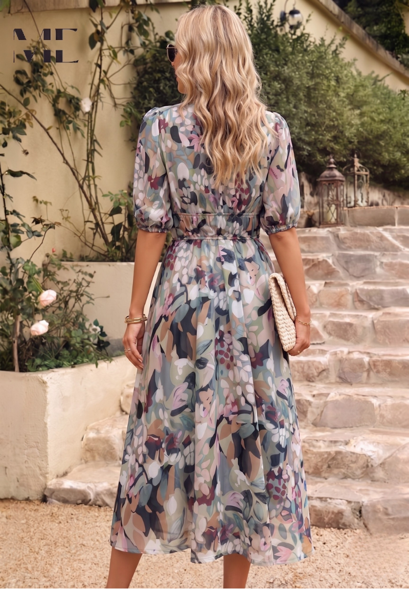 Women's Floral Midi Summer Dress - Roxanne