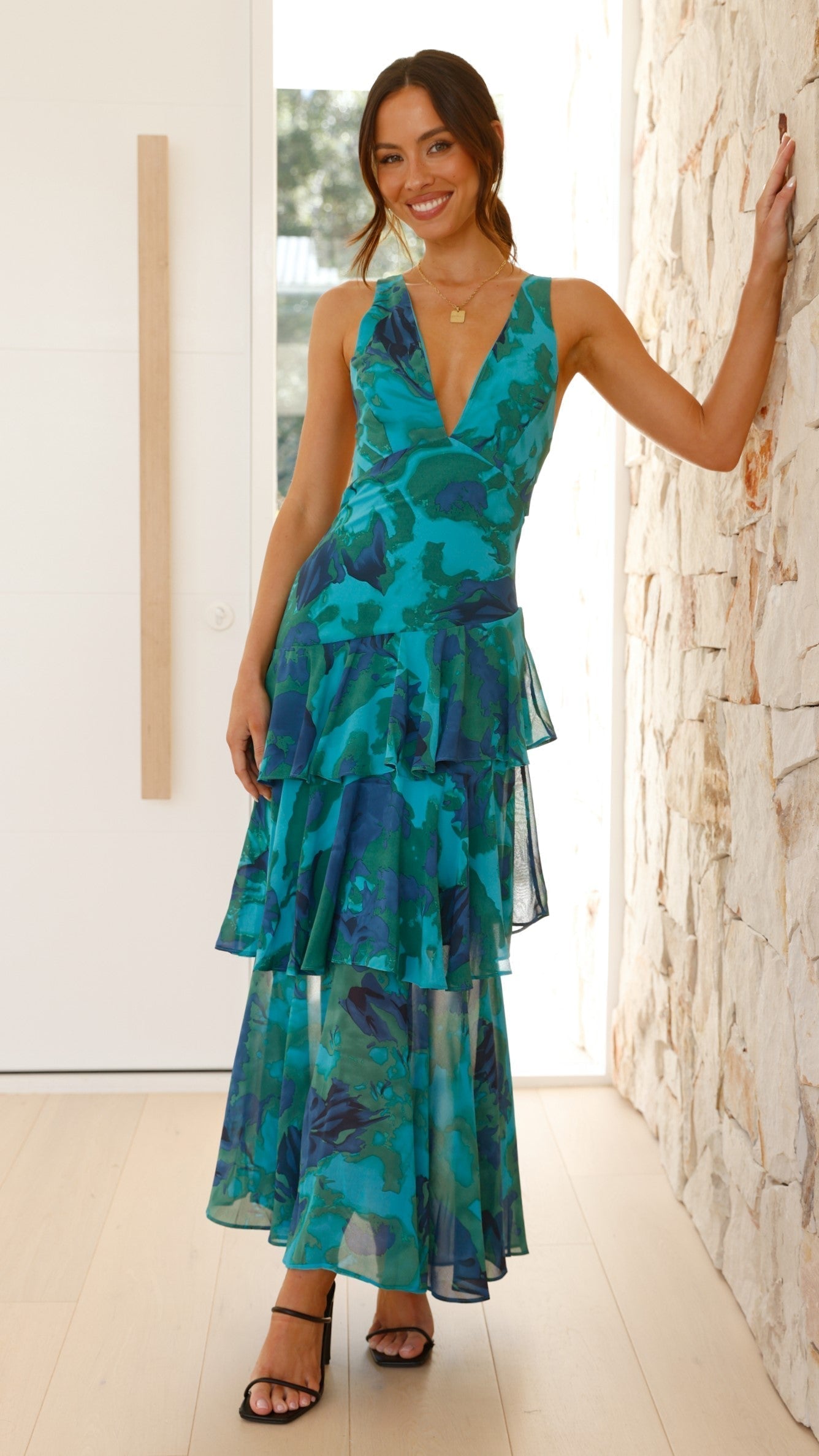 Women's Lightweight Chiffon Maxi Dress - Elara