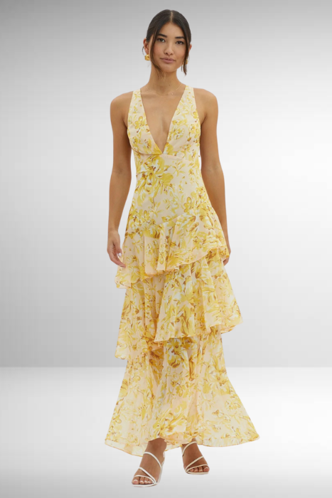 Women's Lightweight Chiffon Maxi Dress - Elara