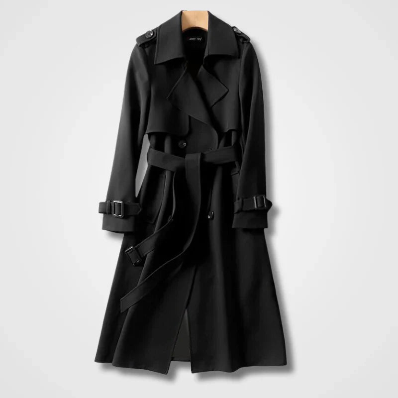 Women's Windbreaker Trench Coat Double Breasted with Belt - Maya