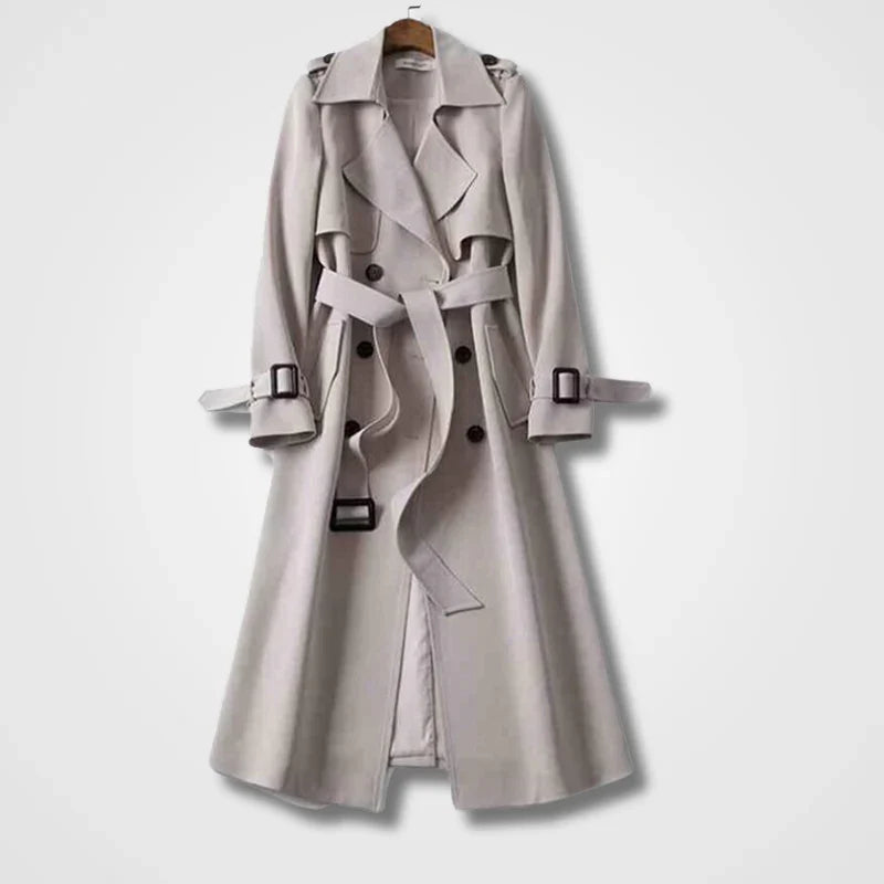 Women's Windbreaker Trench Coat Double Breasted with Belt - Maya