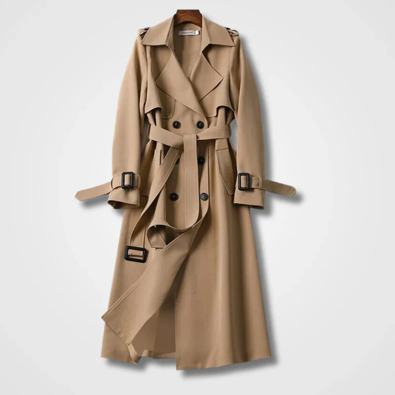 Women's Windbreaker Trench Coat Double Breasted with Belt - Maya