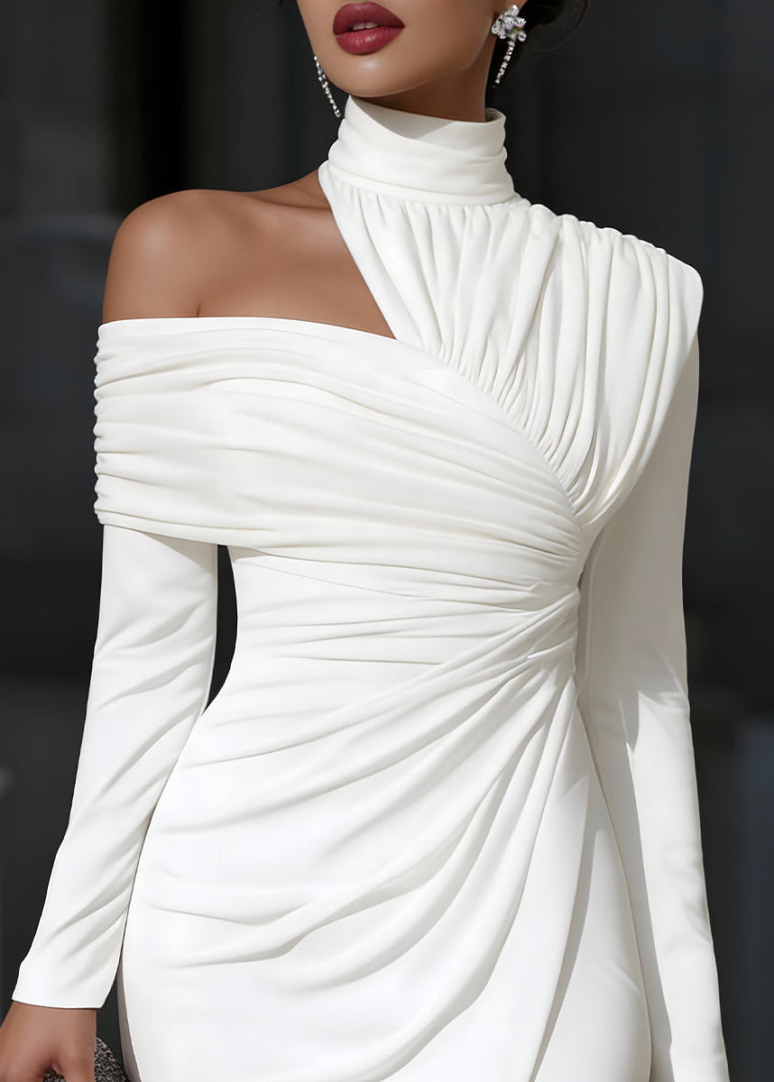 Women's Ruched One-Shoulder Midi Dress - Lila