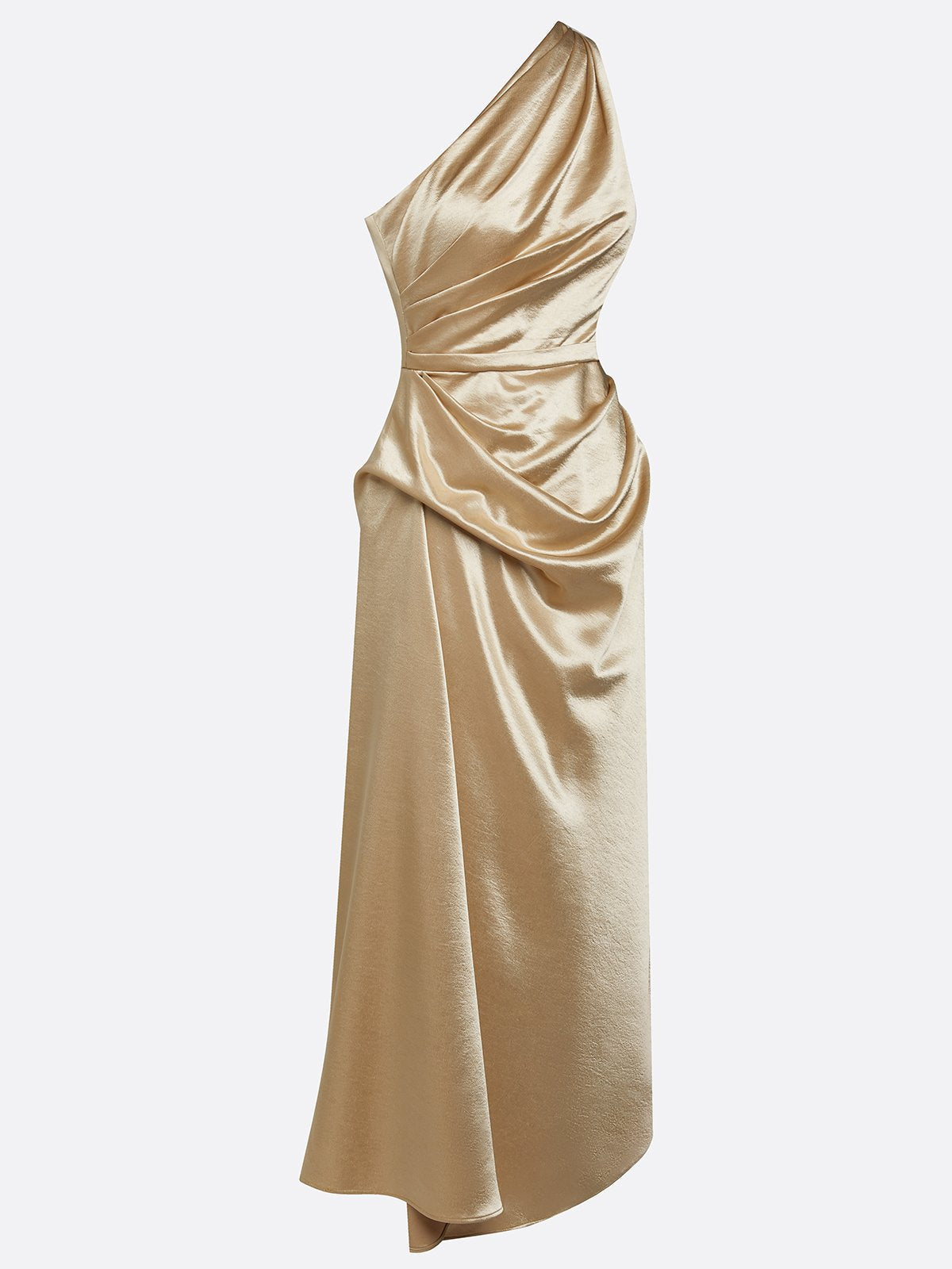 Women's Satin One-Shoulder Cocktail Dress - Lila